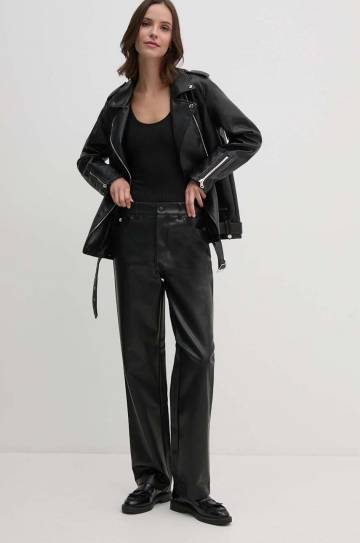 Брюки Calvin Klein Jeans женские цвет чёрный широкие высокая посадка J20J223548 Брюки Calvin Klein Jeans женские цвет чёрный широкие высокая посадка J20J223548
