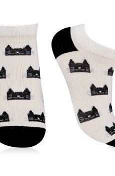 Носки женские AmiGA Коты, укороченные, размер 23-25