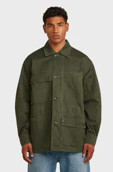 Мужская оливковая двусторонняя рубашка Reversible Оливковый XL G-Star RAW D28340,E396