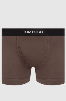 Коричневые трусы-боксеры с контрастным узором логотипа