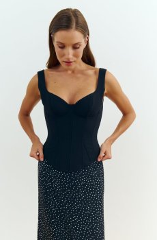 Чорний корсет на бретелях