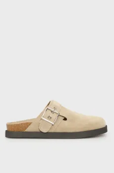 Женские бежевые замшевые клоги Marini Бежевый 39 PRPY PRSLT1314W