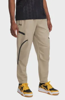 Мужские бежевые спортивные брюки UA Unstoppable Cargo Pant Бежевый XL Under Armour 1390256-299