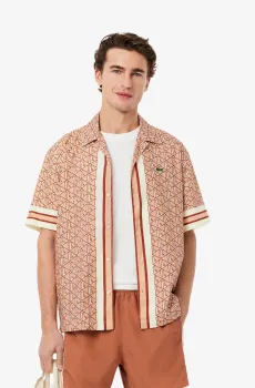 Мужская оранжевая рубашка с узором Monogram Оранжевый 45 Lacoste CH9094F9I