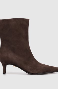 Коричневые замшевые ботильоны