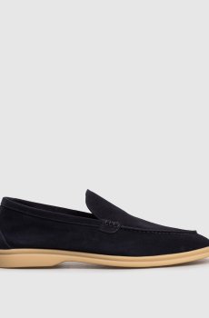 Синие замшевые лоферы