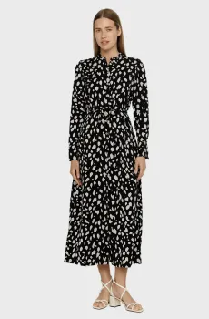 Женское черное платье с узором Черный XS PRPY PWDREZORUA030