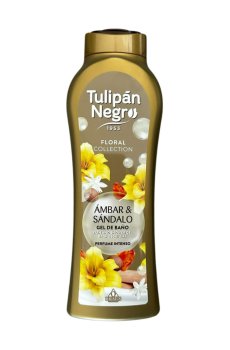 Парфюмированный гель для душа Tulipan Negro Floral Collection Bath And Shower Gel Янтарь и сандал, 650 мл