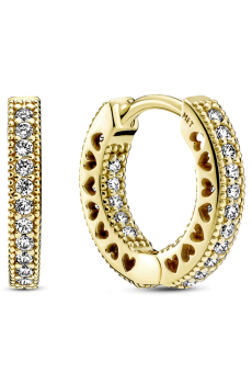 Сережки з паве та сердечками