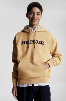 Мужское бежевое худи MONOTYPE EMBRO HOODIE Бежевый S Tommy Hilfiger MW0MW33062