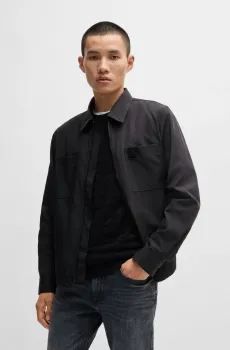 Мужская черная рубашка-пальто Черный XS HUGO 50520058;001