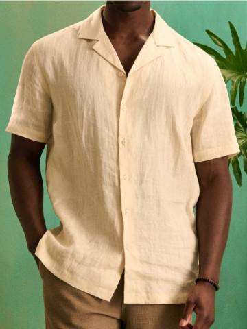 Лляна сорочка - жовтий