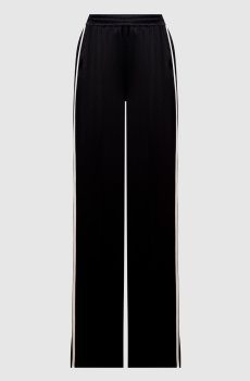 Черные брюки из шелка с лампасами