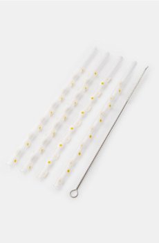 Набір трубочок з щіткою для чищення - білий