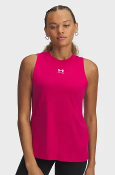 Женская малиновая майка UA Rival Muscle Tank Малиновый XS Under Armour 1383659-681