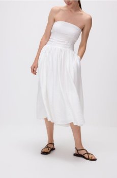 Reserved - Сукня з простим вирізом - білий - XV459-00X