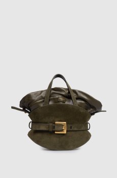 Замшевая сумка Shuffle цвета хаки