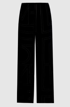Черные бархатные брюки с шелком
