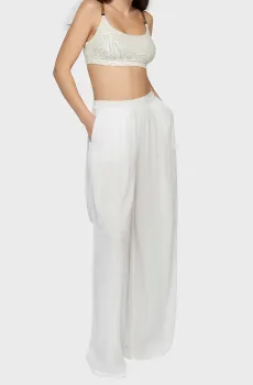 Женские белые брюки Белый L MARC&ANDRE PA23-01