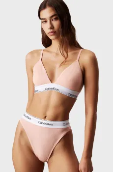 Женские персиковые трусики HIGH LEG TANGA Розовый S Calvin Klein LV00QF8319