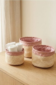 Набір плетених кошиків для зберігання 3 pack - різнобарвний