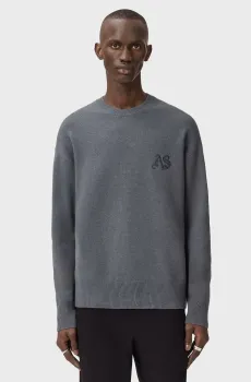 Мужской серый джемпер ICON Серый S AllSaints M063KE