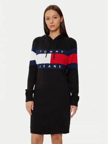 Tommy Jeans Трикотажна сукня DW0DW19470 Чорний Relaxed Fit Tommy Jeans Трикотажна сукня DW0DW19470 Чорний Relaxed Fit