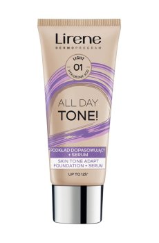 Тональная основа для лица Lirene All Day Tone! Skin Tone Adapt Foundation + Serum, 01 Light, 30 мл
