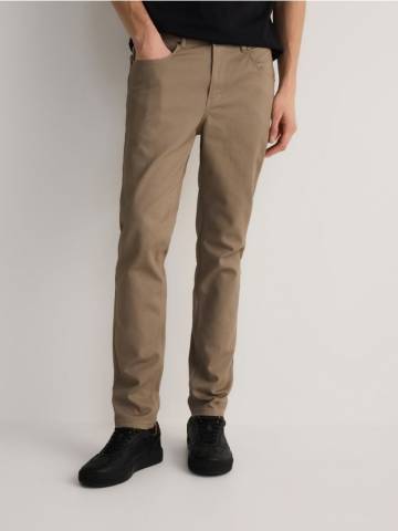 Reserved - Бавовняні штани slim fit - кавовий - 5475L-84X Reserved - Бавовняні штани slim fit - кавовий - 5475L-84X