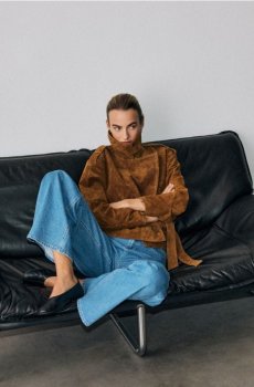 Reserved - Балетки з овечої шкіри - чорний - 918FF-99X