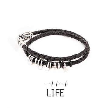 Кожанный браслет Morza Kraken Life (Жизнь) со вставками из серебра K0103-L11-life Кожанный браслет Morza Kraken Life (Жизнь) со вставками из серебра K0103-L11-life