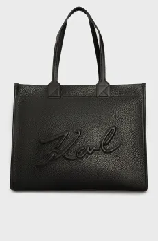 Женская черная сумка k skuare lg tote grainy Черный ONESIZE Karl Lagerfeld 245W3091