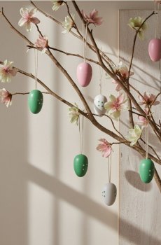 Набір із 18 великодніх декоративних яєць для підвішування - різнобарвний