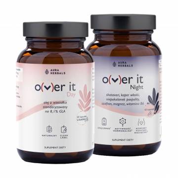 Поддержка при предменструальном синдроме Aura Herbals O(ver) it Day & Night, 2*60 капсул Поддержка при предменструальном синдроме Aura Herbals O(ver) it Day & Night, 2*60 капсул