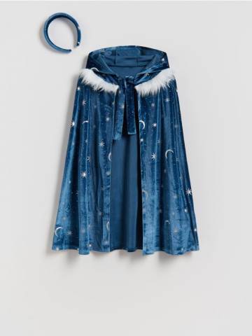 Reserved - Оксамитовий плащ з обручем - темно-синій - 620GV-59X