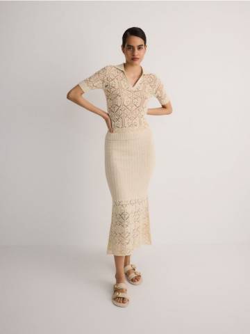 Reserved - LADIES` SKIRT - нюдовий - 839AX-02X Reserved - LADIES` SKIRT - нюдовий - 839AX-02X
