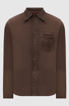 Коричневая замшевая рубашка