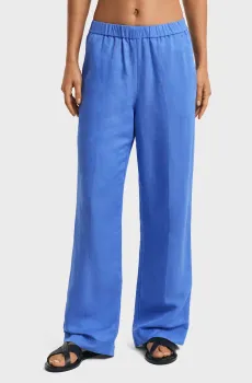 Женские синие льняные брюки REL LINEN BLEND PULL ON PANTS Синий 38 Gant 4150348