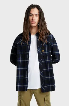 Мужская темно-синяя рубашка в клетку Regular Синий XXL G-Star RAW D23583,D747