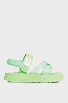 Женские салатовые сандалии PREFRESATO SANDAL BADGE Салатовый 39 Calvin Klein YW0YW00967