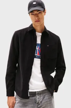 Мужская черная вельветовая рубашка CORD Черный S Tommy Jeans DM0DM22021