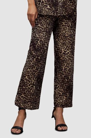 Брюки AllSaints JEMI LEPPO женские цвет чёрный широкие высокая посадка Брюки AllSaints JEMI LEPPO женские цвет чёрный широкие высокая посадка