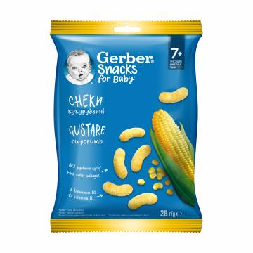 Кукурузные снеки Gerber, от 7 месяцев, 28 г Кукурузные снеки Gerber, от 7 месяцев, 28 г