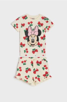 Комплект із футболки з шортами Minnie Mouse - кремовий