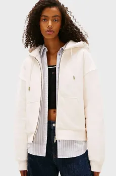 Женское белое худи SCRIPT ZIP Белый M Tommy Jeans DW0DW22541