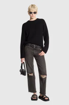 Женский черный шерстяной свитер MERINO BOXY CREW SWTR Черный XS Michael Kors MF460YPF2G