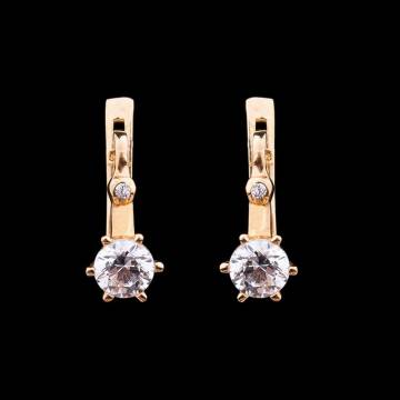 Золотые серьги (фианиты) с02711 Золотые серьги (фианиты) с02711