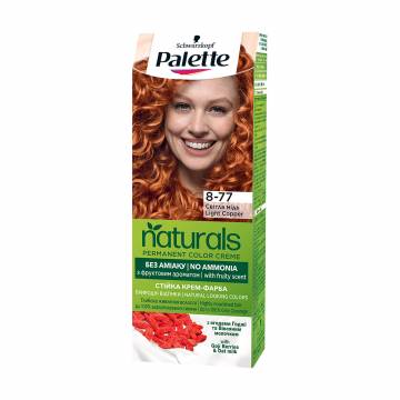 Безаммиачная краска для волос Palette Naturals Permanent Color Creme, 8-77 Светлая медь, 110 мл Безаммиачная краска для волос Palette Naturals Permanent Color Creme, 8-77 Светлая медь, 110 мл