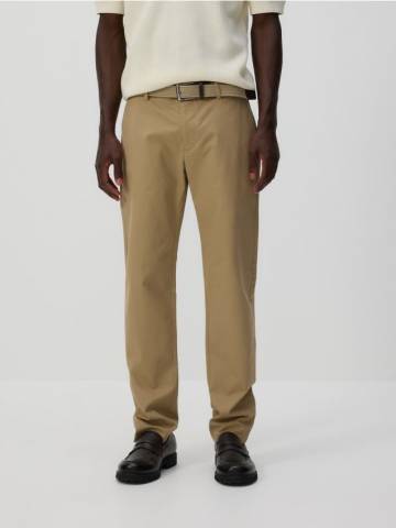 Reserved - Штани-чиноси slim fit із ременем - бежевий - 626DT-80X Reserved - Штани-чиноси slim fit із ременем - бежевий - 626DT-80X