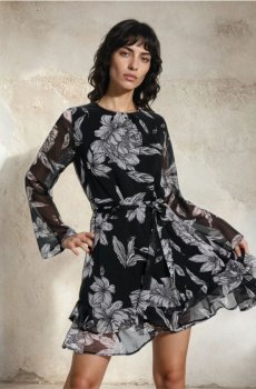 Мінісукня з квітковим принтом - різнобарвний